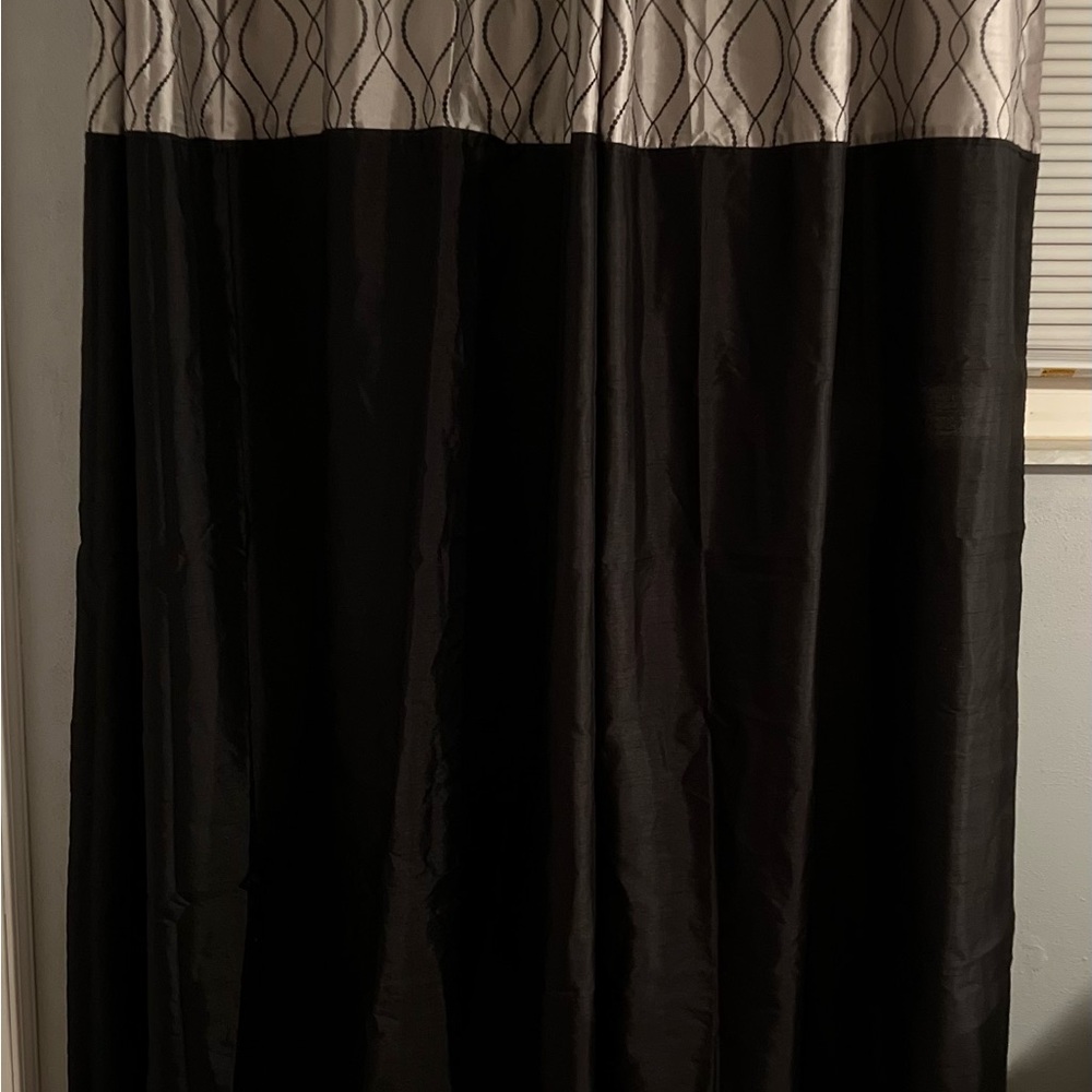 Two-Tone Window Curtain Panels with Grommet Top – Set of 2